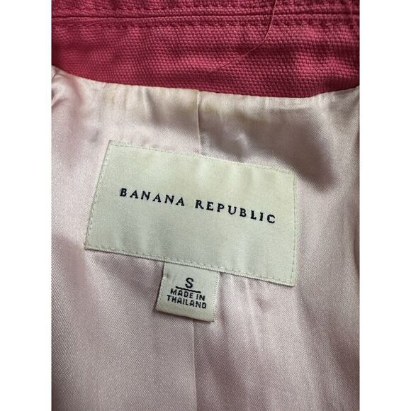 Banana Republic Bright Pink Cotton Trench Coat Barbie Small - Picture 15 of 16